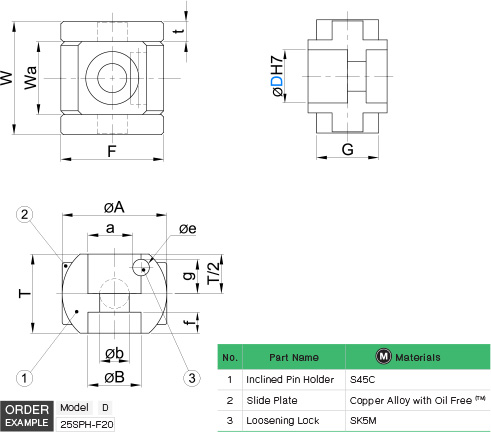 พินโฮลเดอร์สำหรับสไลด์คอร์ (รุ่นตายตัว) drawing