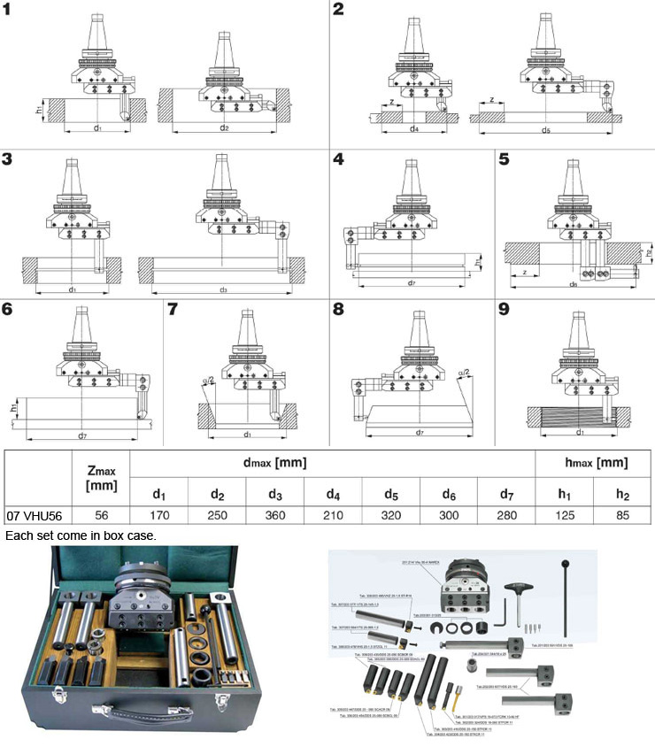 ชุดหัวคว้าน Narex VHU 56 drawing