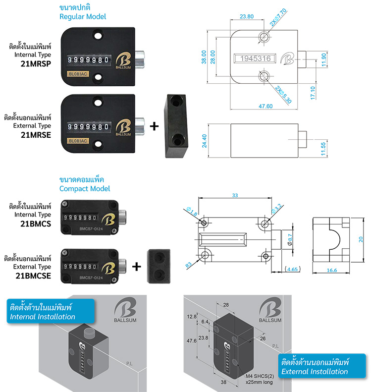 โมลด์ช็อตเคาน์เตอร์ drawing