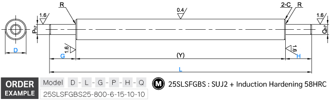 Linear Shaft, Both End Stepped drawing