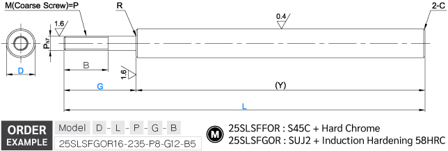 Linear Shaft, One End Threaded drawing
