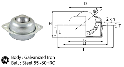 Cup Mount Ball Roller drawing