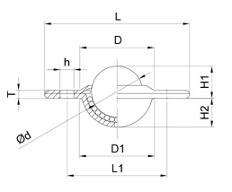 บอลลำเลียง ไนลอน ทรงจานบิน drawing