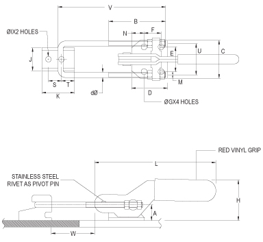 แคลมป์ดึง แนวนอน (Medium-Duty) drawing