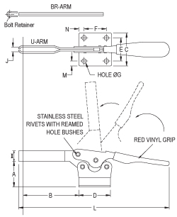 ท็อกเกิ้ลแคลมป์ กดลง แนวนอน drawing