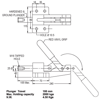 Push-Action Toggle Clamp (Heavy Duty) drawing