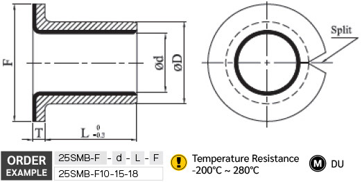 บุชเมทัลโพลีเมอร์ รุ่นมีบ่า drawing