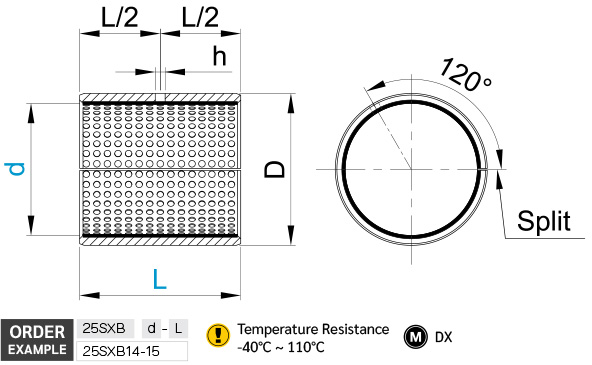 บุชเมทัลโพลีเมอร์ คอมโพสิท drawing