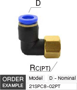 ข้อต่อลม เกลียวตัวเมีย หักศอก drawing