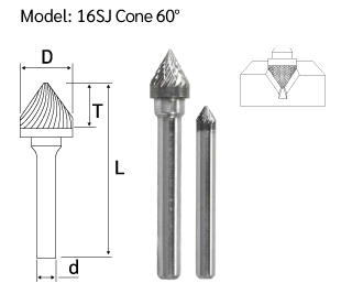 Carbide Burrs SJ drawing
